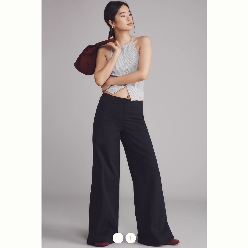 Anthropologie Maeve Scallop Wide-Leg Pants
